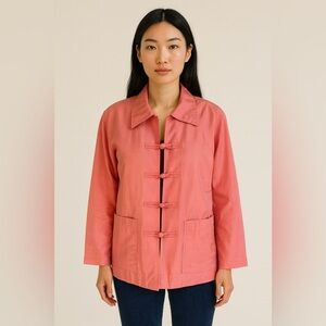 INDO-CHIC 100% Silk Blouse Jacket Tunic Kimono Asian Mandarin